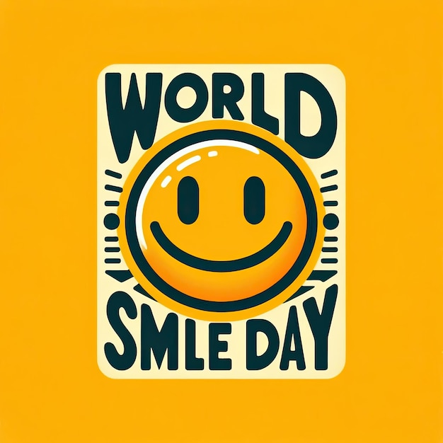 Vector World smile day event celebration background Smile day lettering with a smiling face