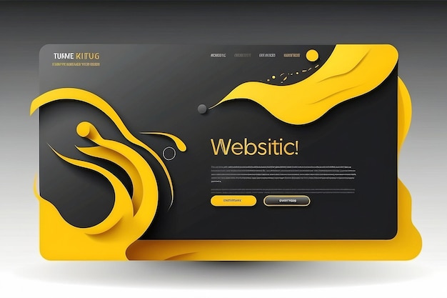 Photo vector yellow website design template adaptive modern prototype design black and yellow