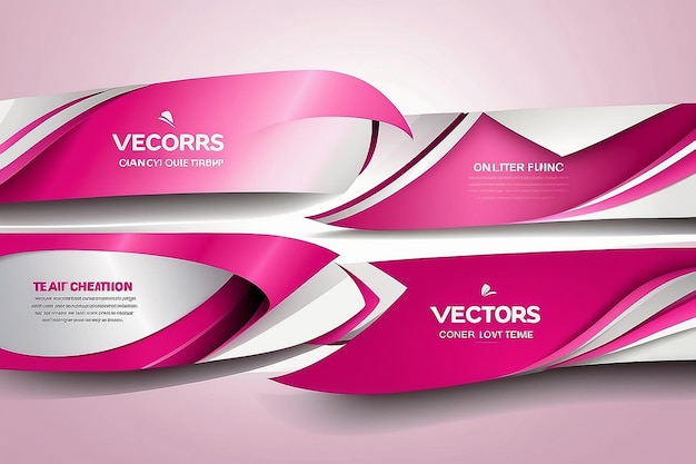 Photo vectors banner and template pink color