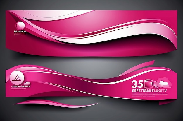 Photo vectors banner and template pink color