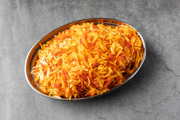 Veg biryani or veg pulav Fried rice indian food