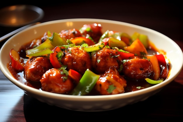 Veg or chicken manchurian with gravy