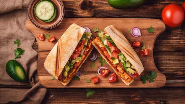 Veg grilled sandwich served with ketchup isolated