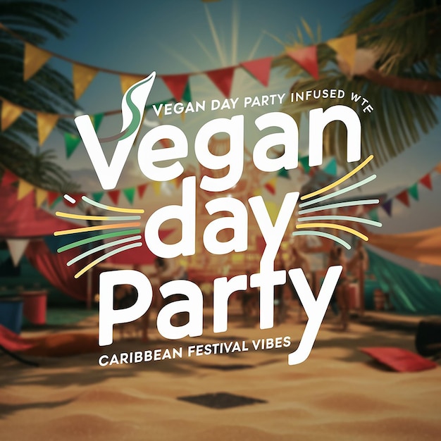 Vegan Day Party Poster Socials Media Template Generated With AI