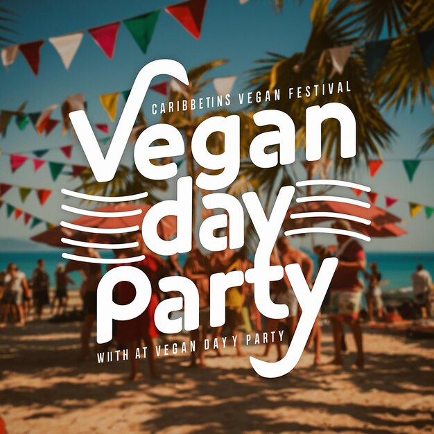 Vegan Day Party Poster Socials Media Template Generated With AI