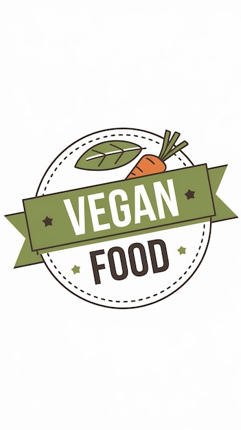 Photo vegan food icon badge sign vector design organic product logo