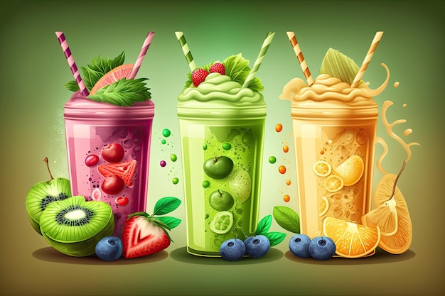 Vegan fruit and veggie smoothies