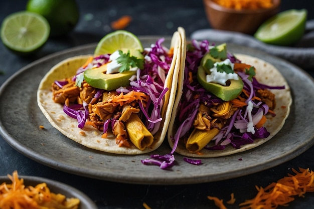 Vegan Jackfruit Tacos with Slaw