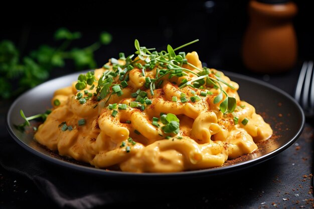 Vegan macaroni and cheese with cashewbased sauce