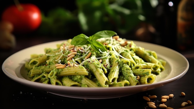 Vegan Pesto Pasta Basil and Nut Sauce Delight