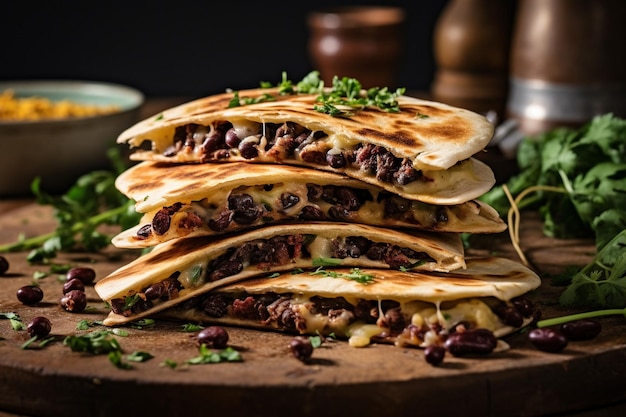 Vegan quesadillas with mushrooms and dairyfree cheese