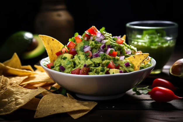 Vegan Snack Guacamole and Tortilla Chips