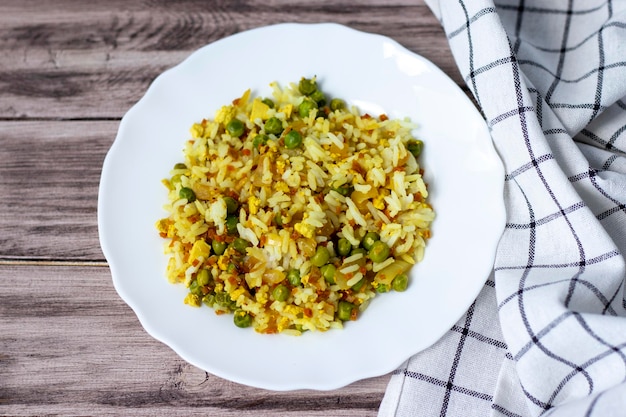 Vegan Thai fried rice with vegetables and tofu