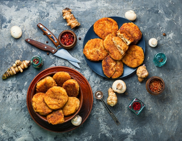 Photo vegan vegetable cutlets.