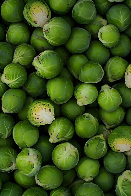 Vegetable Beauty Brussels Sprouts in Stunning Background Composition