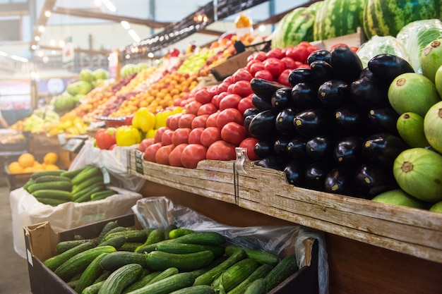 Vegetable farmer market counter