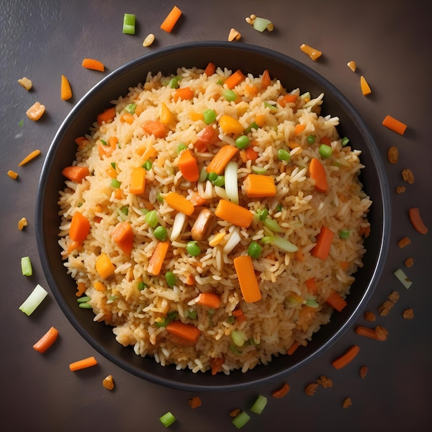 vegetable fried rice with carrots ai generated