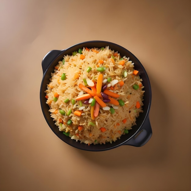 vegetable fried rice with carrots ai generated