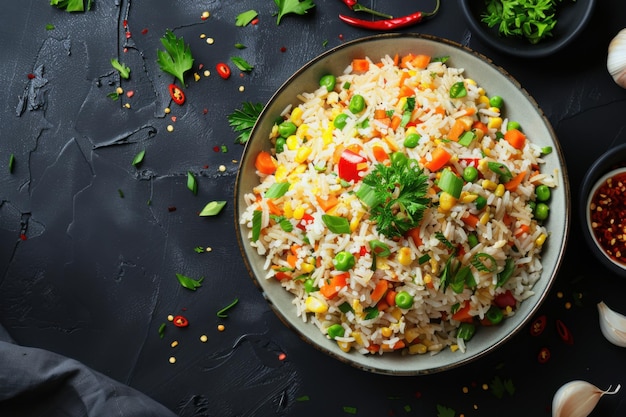 Vegetable Fried Rice with Fresh Herbs A Savory Gourmet Delight