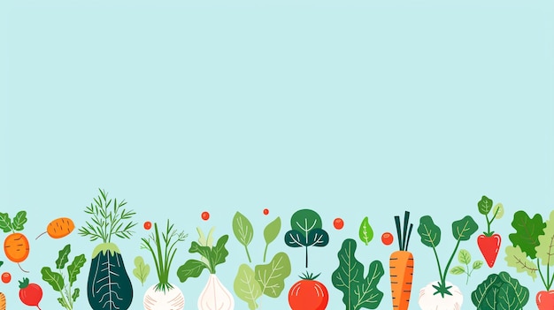 Vegetable garden border illustration