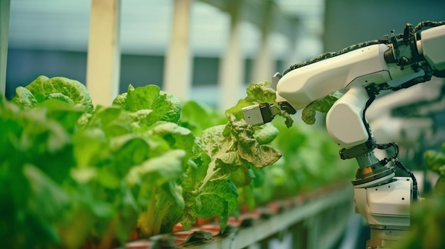 Vegetable irrigation via a robot arm Smart Farming using Hydroponics GENERATE AI