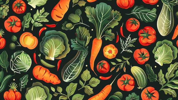 Photo vegetable pattern wallpaper