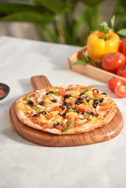 Vegetable pizza isolated