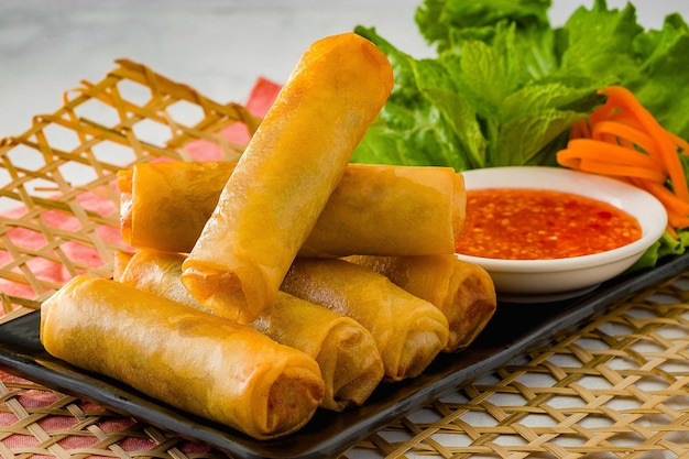 Vegetable and Pork Spring Rolls