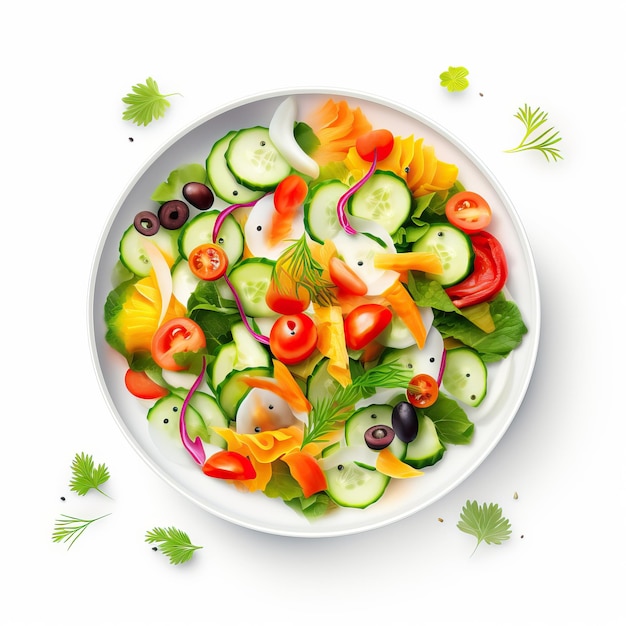 Vegetable salad Vegetable salad colorful minimalist style realistic high quality ai image generated