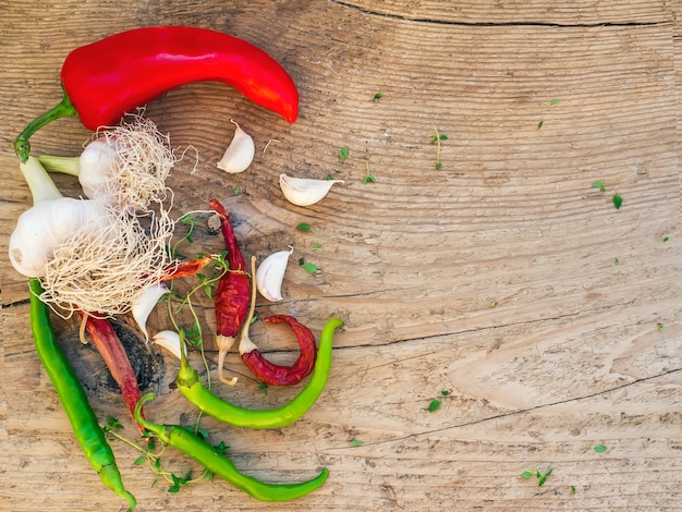 Vegetable set on a wooden surface