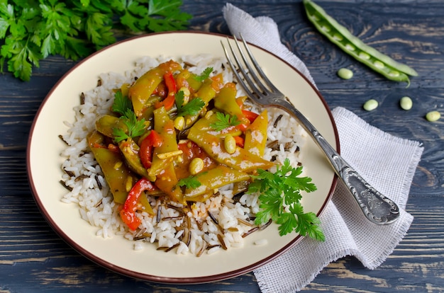 Vegetable stew with beans