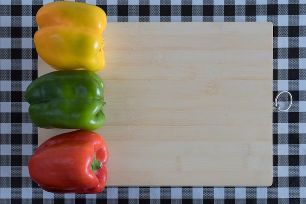 Vegetable on wooden board