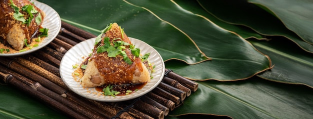 Vegetable zongzi Vegetarian rice dumpling for Duanwu Dragon Boat Festival food