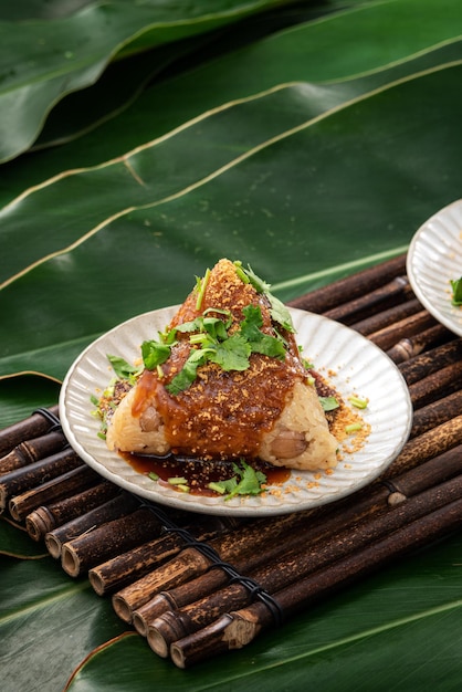 Vegetable zongzi Vegetarian rice dumpling for Duanwu Dragon Boat Festival food