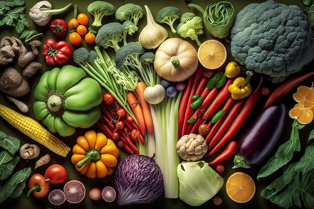 Vegetables background pattern Generative AI