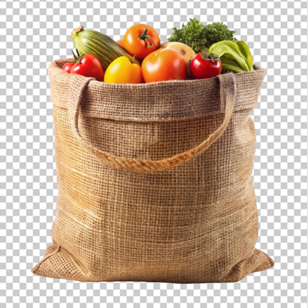 Vegetables bag on transparent Background