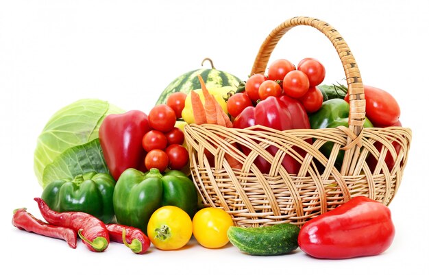 Vegetables in basket.