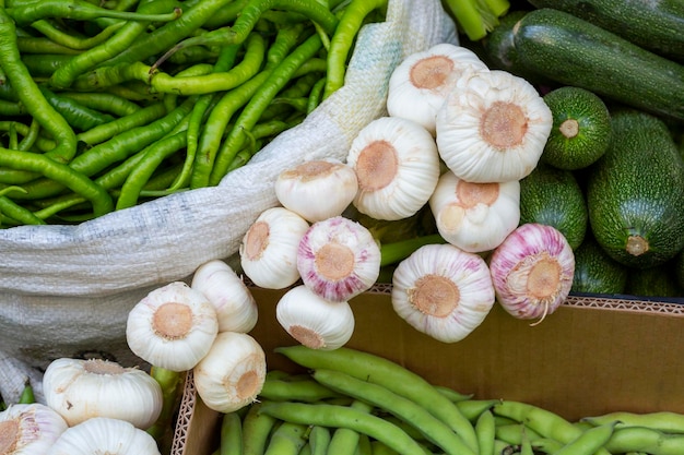 Vegetables in a box in the market