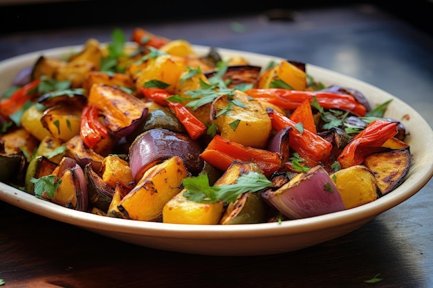 Vegetables cooked until crispy