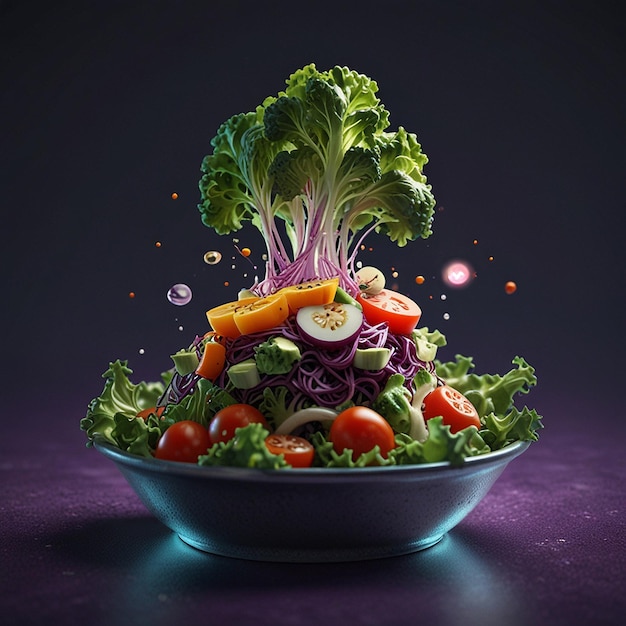 Vegetables floating salad photo