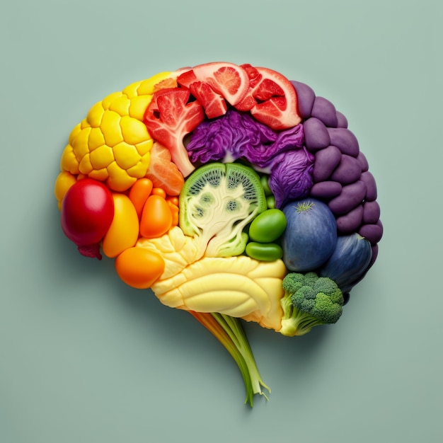 Vegetables in the form of a human brain Generative AI