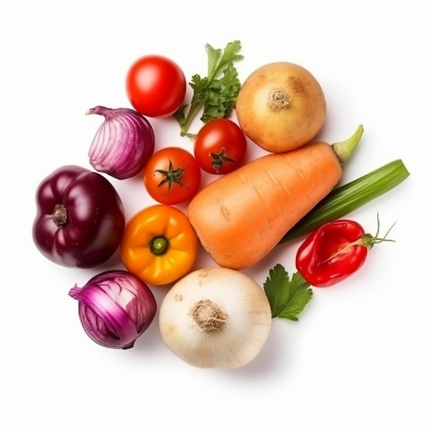 Vegetables Isolated on White Background