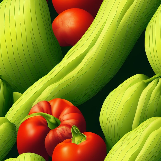 Vegetables seamless pattern. Vegetables background. Healthy food pattern