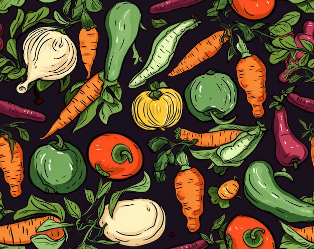 vegetables seamless pattern