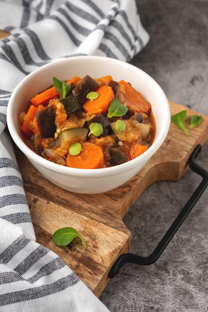 Vegetables stew in a bowl