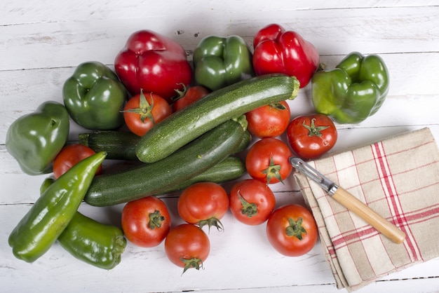 Vegetables on table