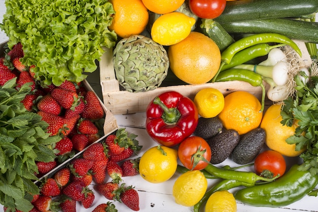 Vegetables on table