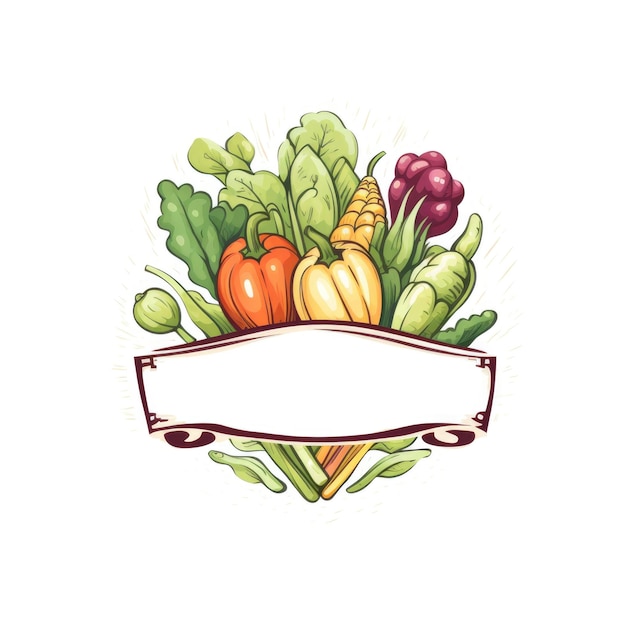 Photo vegetables on a white background logo free space for the name of the organic shop