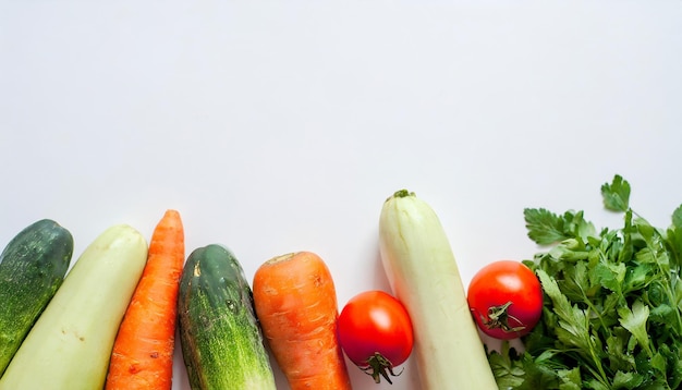 Vegetables on white