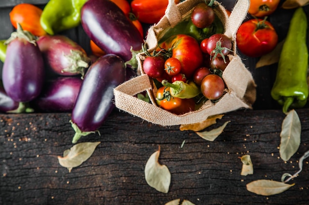 Vegetables on wood